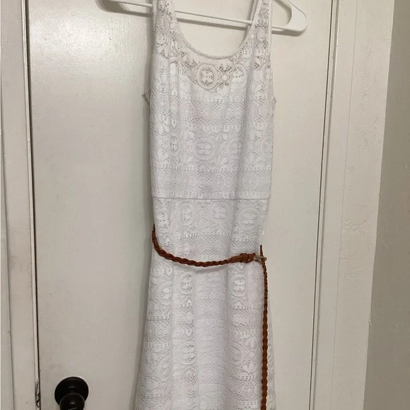 No Boundaries | Dresses | No Boundaries White Lace Dress With Belt |  Poshmark